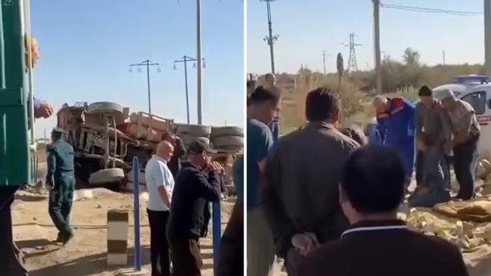 Қорақалпоғистонда поезд КАМАЗ билан тўқнашиб кетди