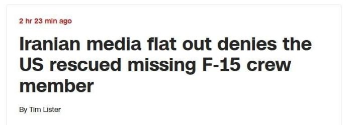 Эрон АҚШнинг уриб туширилган учувчини эвакуация қилгани ҳақидаги хабарни инкор этди