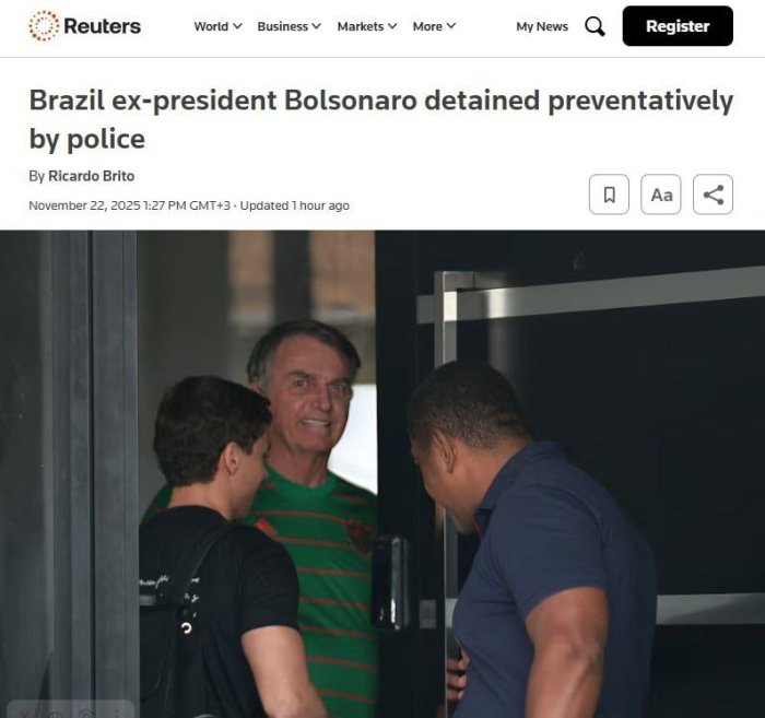 Бразилиянинг собиқ президенти ҳибсга олинди