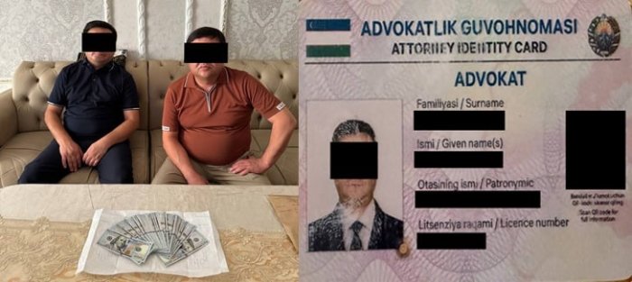 Ички ишлар мансабдори ниқоби остидаги адвокат  ва унинг шериги қўлга олинди
