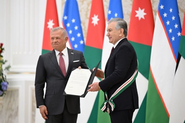 O‘zbekiston Prezidenti Iordaniyaning oliy nishoni bilan mukofotlandi