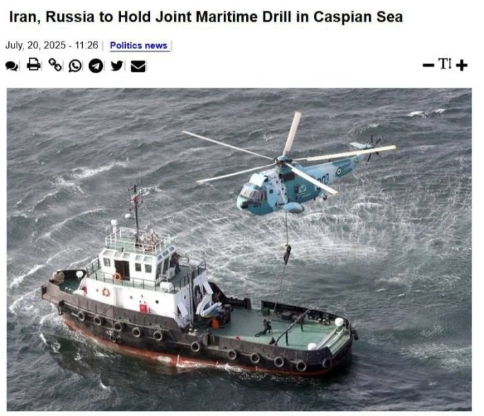  Эрон ва Россия ҳарбий-денгиз кучлари Каспий денгизида уч кунлик машғулотлар ўтказади — Таsnim