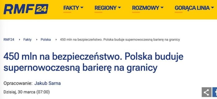 Polsha Ukraina bilan chegarada 120 mln dollarlik elektron to‘siq barpo etadi