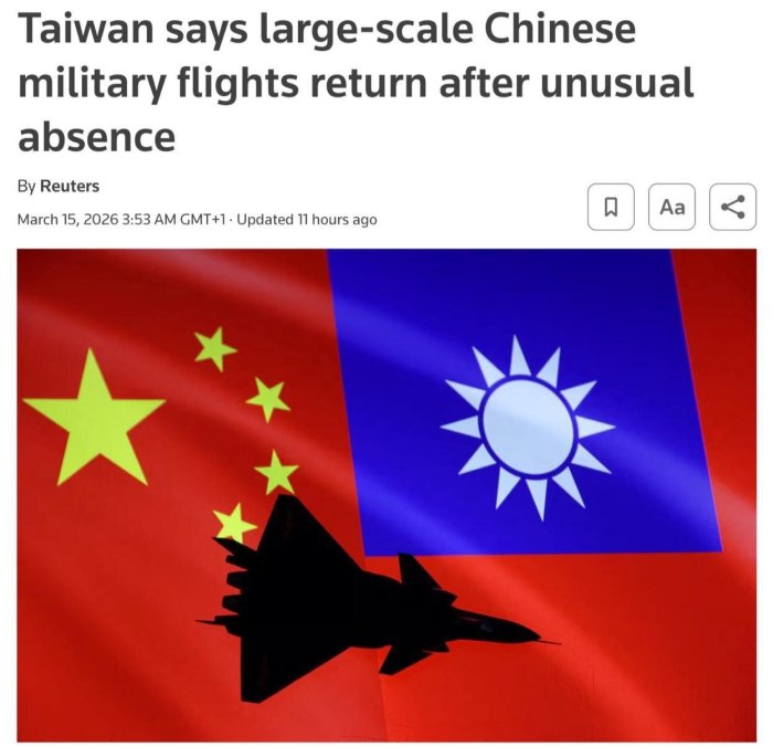  Xitoyning 26 ta harbiy samolyoti Tayvan havo hujumidan mudofaa zonasiga kirdi — Reuters 