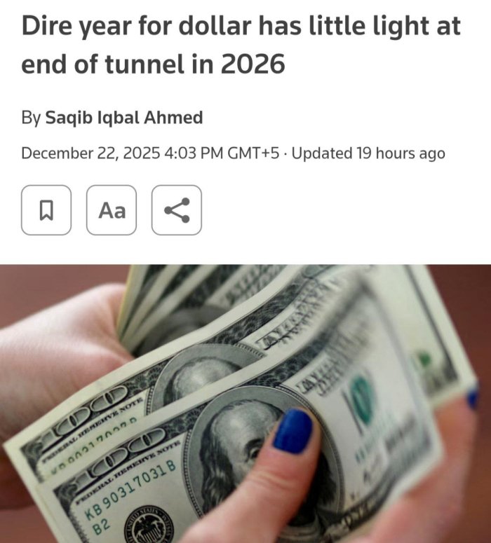 Аксарият инвесторлар 2026 йилда ҳам АҚШ долларининг курси пасайишини кутмоқда — Reuters