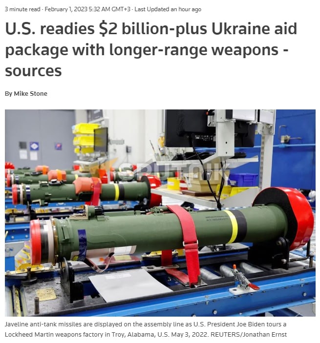 Qo‘shma Shtatlar Ukrainaga 2,2 milliard dollarlik yangi harbiy yordam paketini tayyorlamoqda