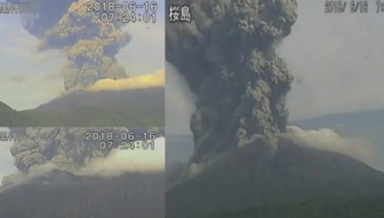 Япониядаги «қутураётган» вулқон видеоси эълон қилинди (видео)