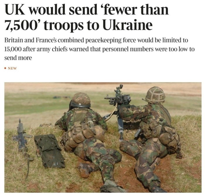 Буюк Британия ва Франция Украинага 15 минг нафаргача ҳарбий юборишни режалаштирмоқда