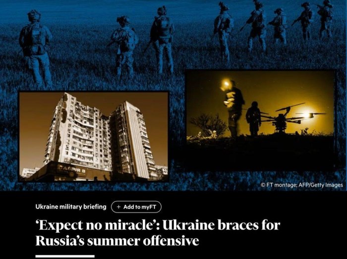 Kiyevda xavotir: Ukraina Rossiyaning yozgi hujumiga qarshi kurashga tayyorlanmoqda Kiyevda xavotir: Ukraina Rossiyaning yozgi hujumiga qarshi kurashga tayyorlanmoqda