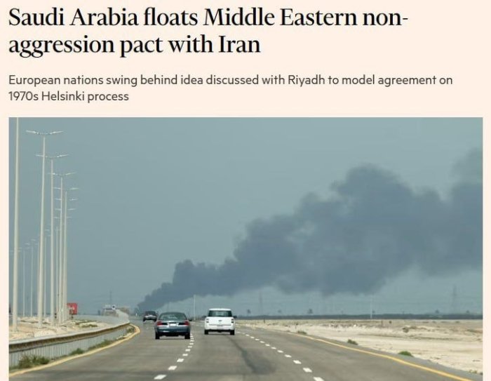  Saudiya Arabistoni ittifoqchilari bilan Yaqin Sharqda hujum qilmaslik to‘g‘risida pakt tuzishni muhokama qilmoqda