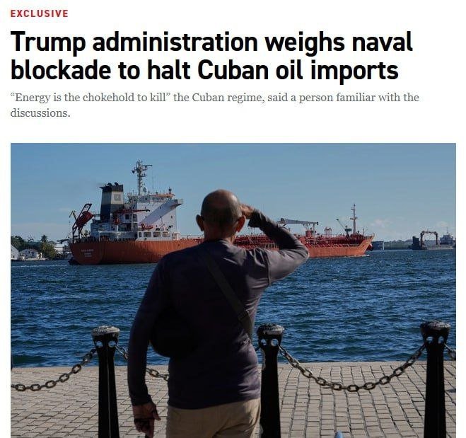  Tramp ma’muriyati Kubaga neft yetkazib berishni to‘xtatish maqsadida dengiz blokadasi joriy etish imkoniyatini ko‘rib chiqmoqda