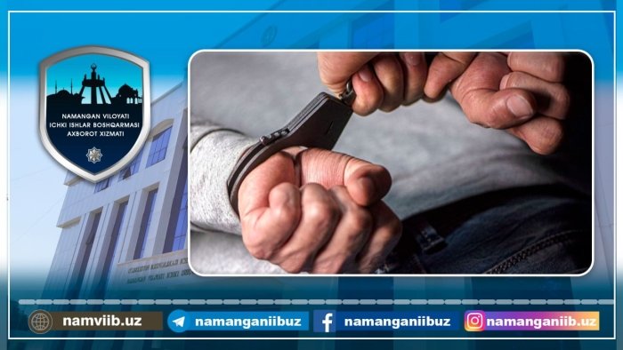 Жиноят содир этиб терговдан яширинган шахс ҳибсхонага жойлаштирилди