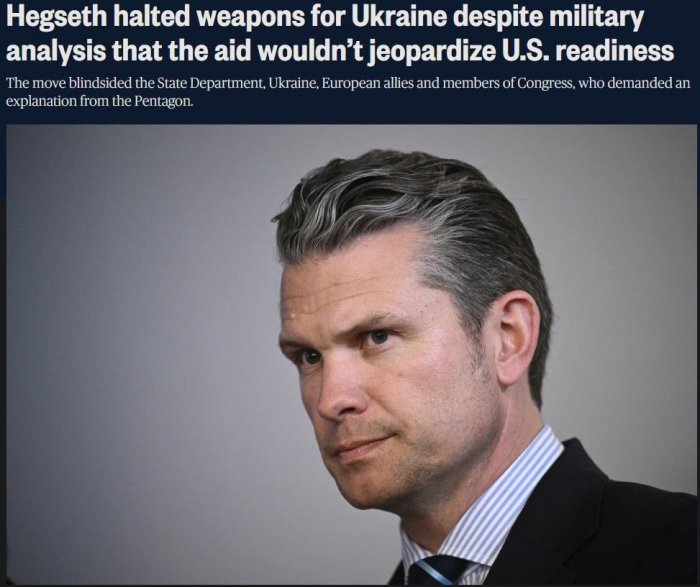 Ukrainaga qurol yetkazib berish Pentagon rahbarining tashabbusiga ko‘ra to‘xtatilgan ?! Ukrainaga qurol yetkazib berish Pentagon rahbarining tashabbusiga ko‘ra to‘xtatilgan ?!