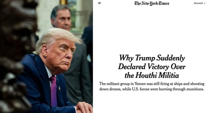  Трамп АҚШнинг Яманга зарбалари ҳеч қандай натижа бермагани туфайли ҳусийлар билан ўт очишни тўхтатиш бўйича келишувга эришди — Тhe New York Times 