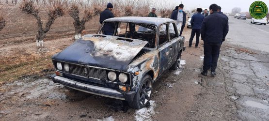 Самарқандда "Ваз-2103"да юзага келган ёнғин юзасидан маълумот берилди