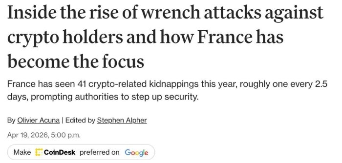 Fransiyada kripto-investorlarga qarshi "ov" boshlandi. Har 2,5 kunda bitta hujum