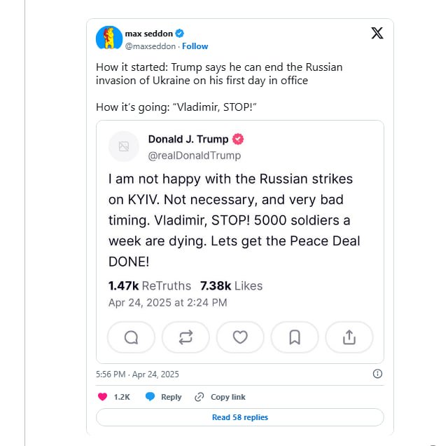 Трампнинг урушни тугатиш бўйича ваъдалари вақт ўтиши билан қандай ўзгарди