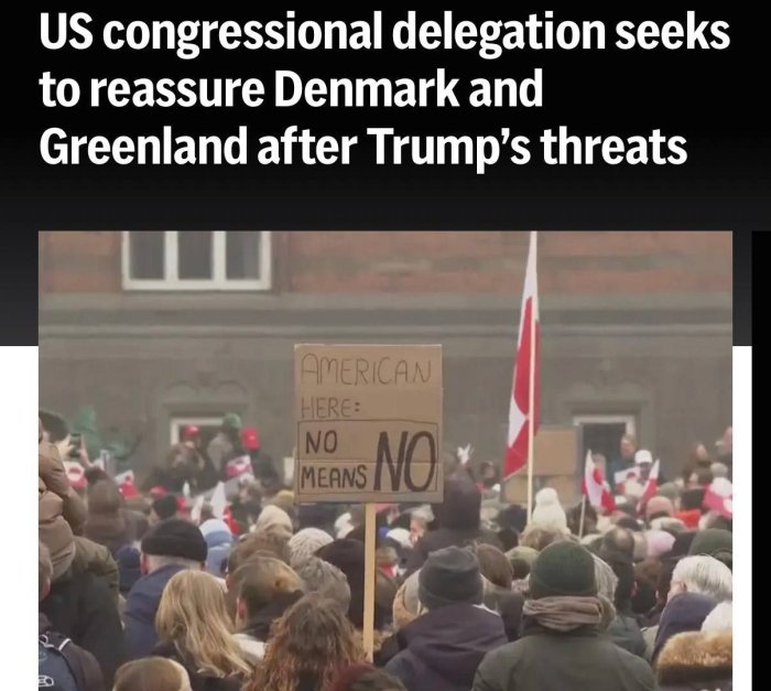 АҚШ Конгресси делегацияси кескинликни камайтириш учун Дания ва Гренландияга борди