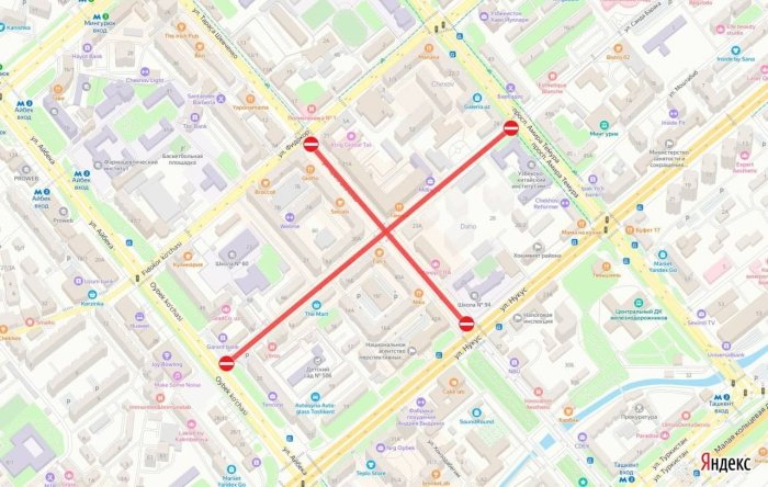 Toshkentdagi 2 ta ko‘cha 4 kunga yopildi