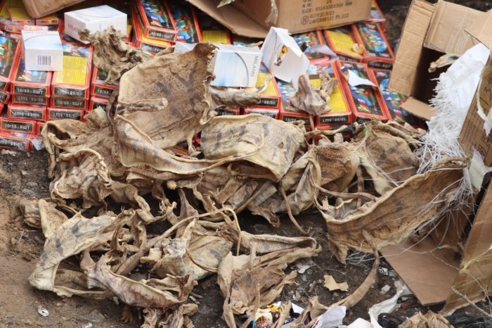 Эчкиэмар териси, ЭКГ тиббиёт аппарати, тамаки, пиротехника воситалари - барчаси йўқ қилинди