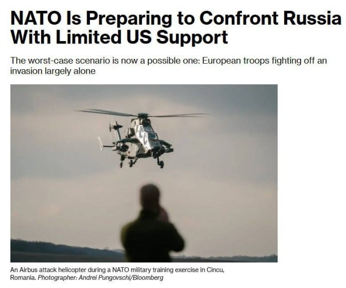 NATO АҚШ ёрдами камайиши палласида Россияга қарши туришга тайёрланмоқда