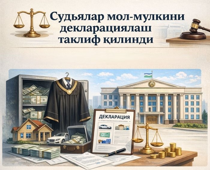 Судьялар мол-мулкини декларациялаш таклиф қилинди