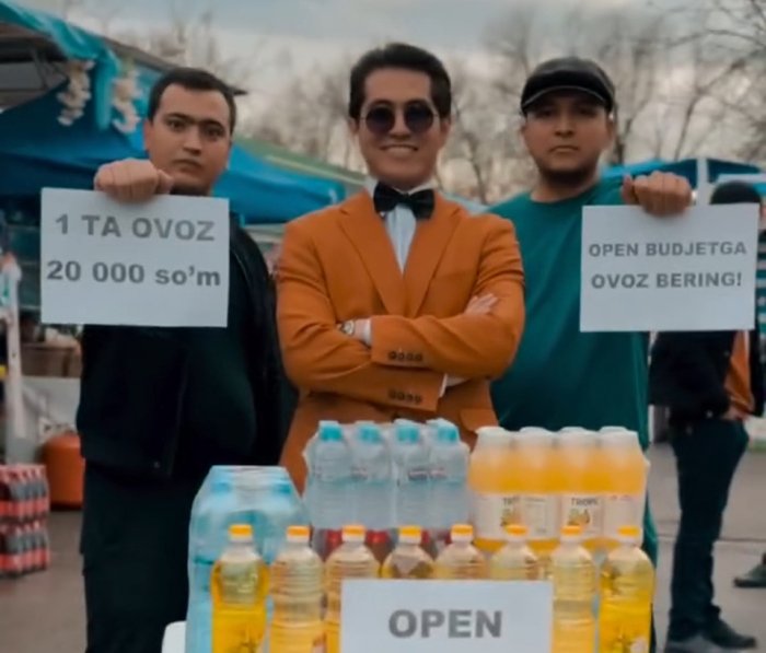 O‘zbekistonda Gangnam Style asosida Open budjet haqidagi kinoyali qo‘shiq suratga olindi