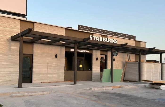Starbucks 3Д-принтерда босиб чиқарилган ўзининг биринчи қаҳвахонасини очди Starbucks 3Д-принтерда босиб чиқарилган ўзининг биринчи қаҳвахонасини очди