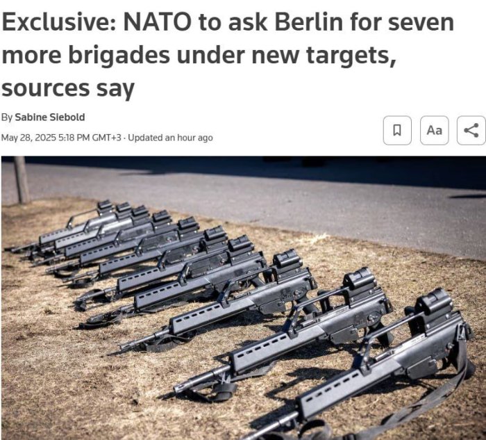 NATO Германиядан алянс мудофааси учун 40 минг ҳарбий хизматчидан иборат еттита янги бригада тузишни сўрайди NATO Германиядан алянс мудофааси учун 40 минг ҳарбий хизматчидан иборат еттита янги бригада тузишни сўрайди