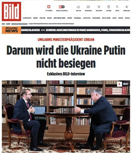 Украина энди суверен давлат эмас, унинг на пули, на қуроли бор,- Орбан