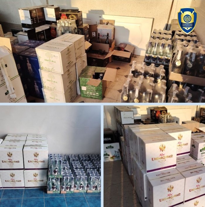 Қашқадарёда истеъмолга яроқсиз ва қалбаки акциз маркали алкоголь маҳсулотларини сотган шахслар ушланди