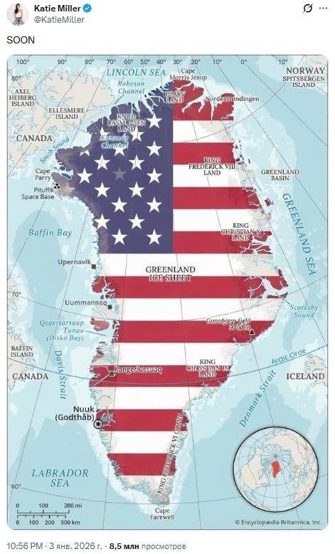 Tramp maslahatchisi rafiqasining Grenlandiya haqidagi posti shov-shuvga sabab bo‘ldi