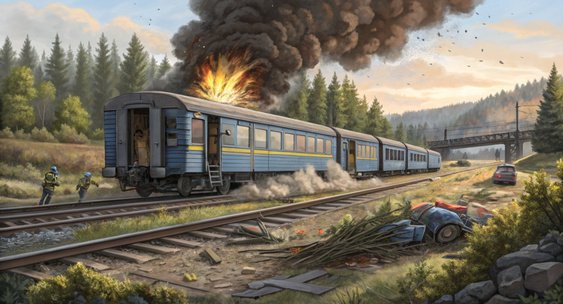 Украинада темирйўл орқали ўқ-дорилар ташилаётган пайтда портлаш содир бўлди