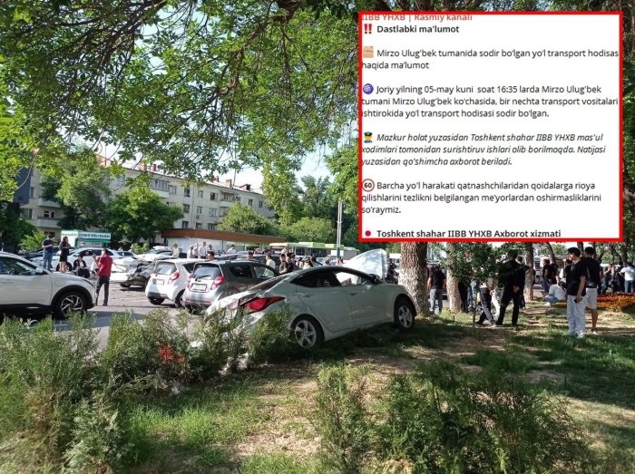 Toshkentdagi YTH: haydovchi sog‘ligi yomonlashib, 15 ta avtomashina bilan to‘qnashdi