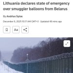 Litvada Belarusdan kontrabanda olib kelayotgan havo sharlari tufayli favqulodda holat e’lon qilindi — Reuters 