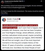 Трампни рақиблари унинг Эронга қилган таҳдидларидан сўнг, президентни “руҳий жиҳатдан носоғлом” деб атаб, уни истеъфосини талаб қилишмоқда