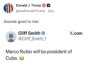Tramp Kubaning yangi prezidenti Marko Rubio bo‘lishi kerakligi haqida fikrni ma’qulladi 