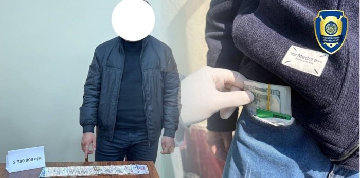 Samarqandda tadbirkorning 2 200 AQSh dollarini qo‘lga kiritgan inspektor ushlandi