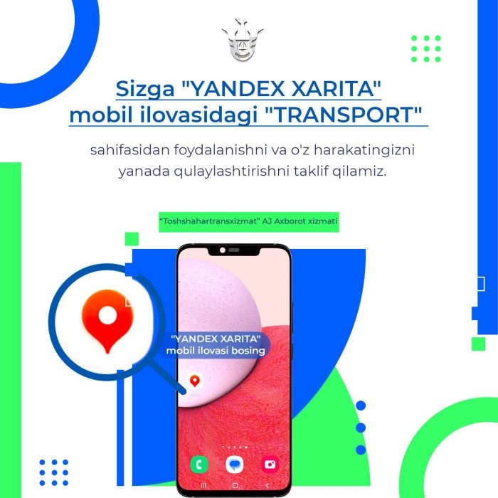 Avtobuslar harakatini "Yandex xarita" mobil ilovasi orqali kuzatish mumkin