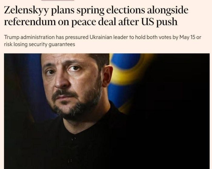 Зеленский президентлик сайлови ва тинчлик референдуми эълон қилмоқчи