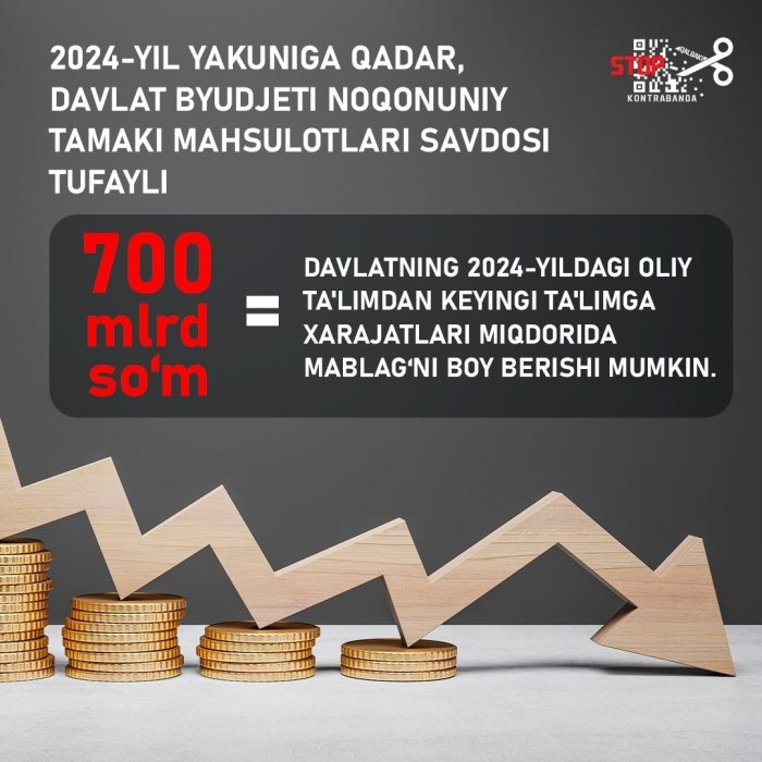 2024 yil yakuniga qadar davlat byudjeti 700 mlrd so‘m yo‘qotishi mumkin