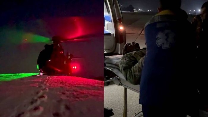 Угам-Чотқол тоғларида оғир аҳволда қолган метеорология ходимини ҳарбийлар вертолётда эвакуация қилди