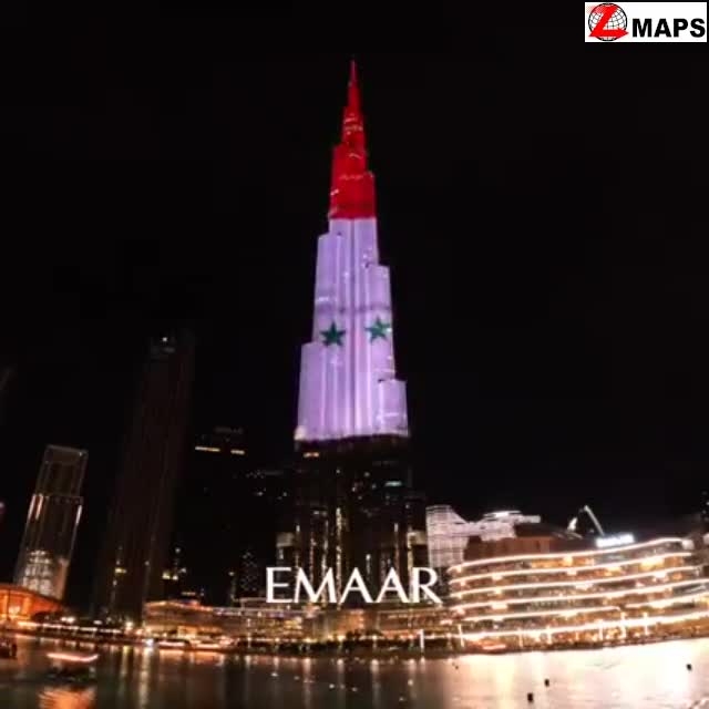 BAA Dubay shahridagi Burj Xalifa minorasida Suriya bayrog‘i ko‘rsatildi