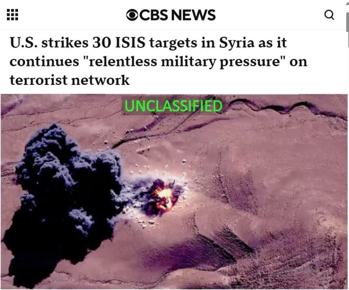 АҚШ 10 кун ичида ИШИДнинг Суриядаги 30 та нишонига зарба берди — CBS News 