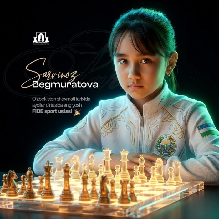 FIDE 12 yoshli o‘zbekistonlik qizga «sport ustasi» unvonini berdi