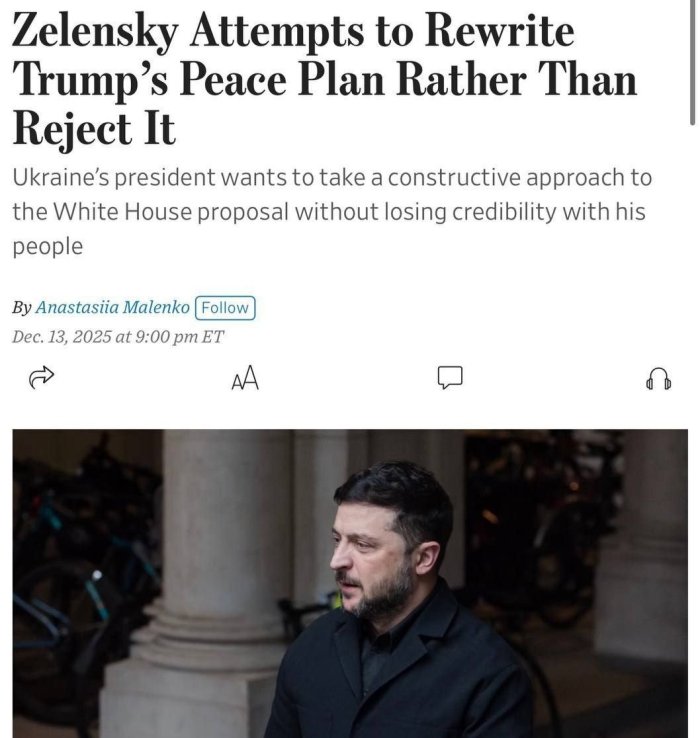 Zelenskiy Trampning tinchlik rejasini qayta yozishga harakat qilmoqda