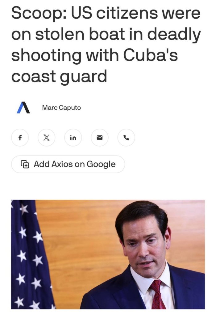 АҚШдан Кубанинг ҳудудий сувларига кириб борган қайиқ Флоридада ўғирлаб кетилди